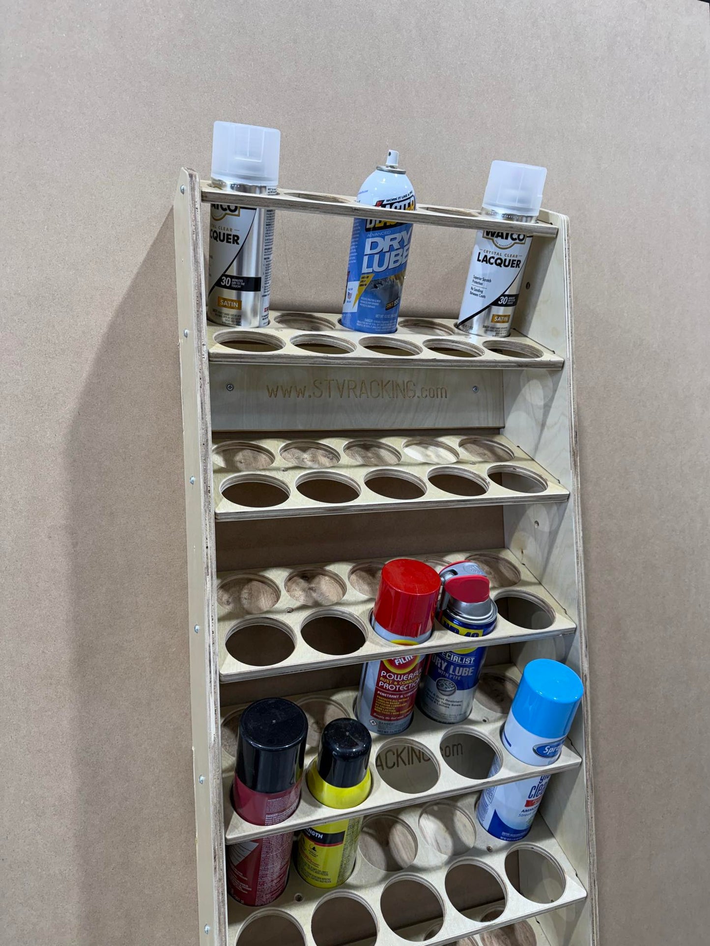 Wall Mounted Rattle Can Storage Organizer