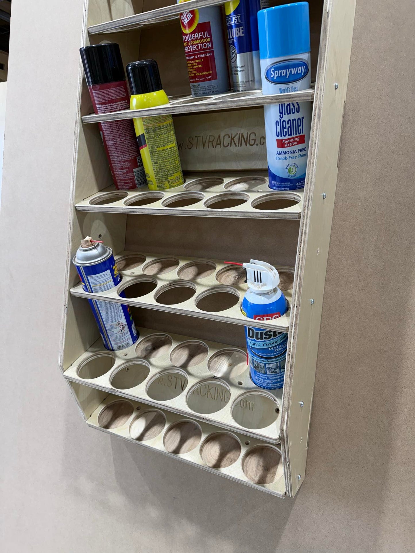 Wall Mounted Rattle Can Storage Organizer